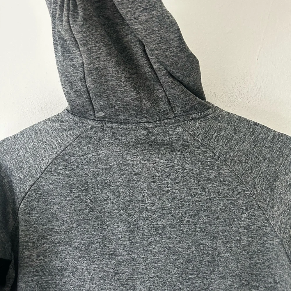 Nike Boys Medium Gray and Black Hoodie with Orange Logo Dri Fit